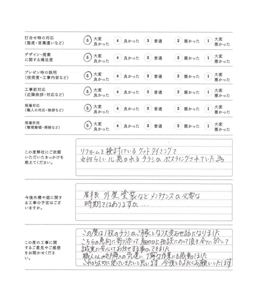 お客様の声Y様